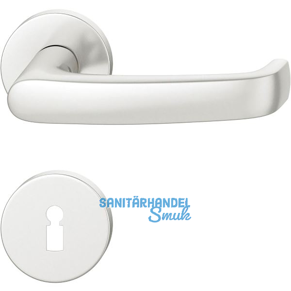 FSB Dr�ckergarnitur 12 1045 ASL auf Rosette BB, Aluminium silber eloxiert