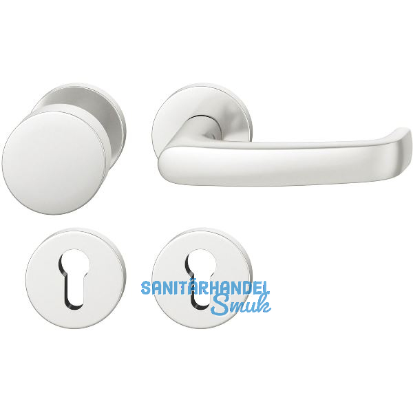 FSB Wechselgarnitur 12 1045 ASL auf Rosette PZ, Knopf fest, Aluminium silber