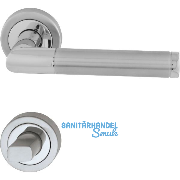MARCHESI Dr�ckergarnitur SPLIT - auf Rosette WC, verchromt/Edelstahl matt