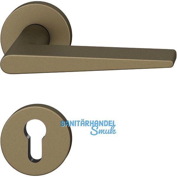 FSB Dr�ckergarnitur 12 1005 ASL auf Rosette PZ, Aluminium mittelbronzefarbig