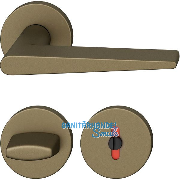 FSB Dr�ckergarnitur 12 1005 ASL auf Rosette WC, Aluminium mittelbronzefarbig