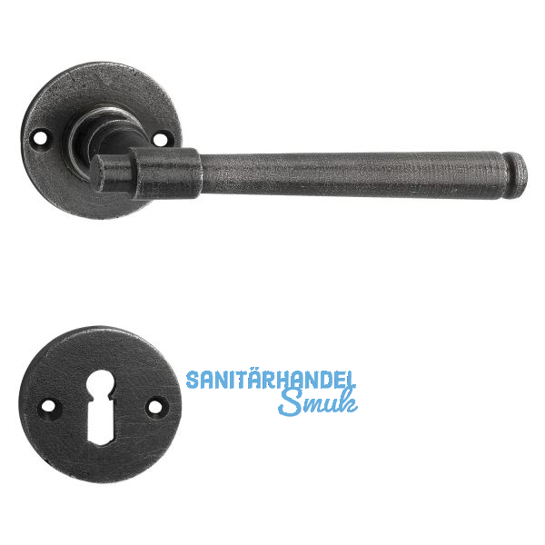 SCH�RGHOFER Dr�ckergarnitur KLAM - auf Rosette BB, verzinkt alt geb�rstet