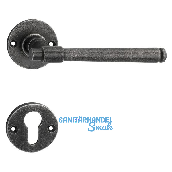 SCH�RGHOFER Dr�ckergarnitur KLAM - auf Rosette PZ, verzinkt alt geb�rstet