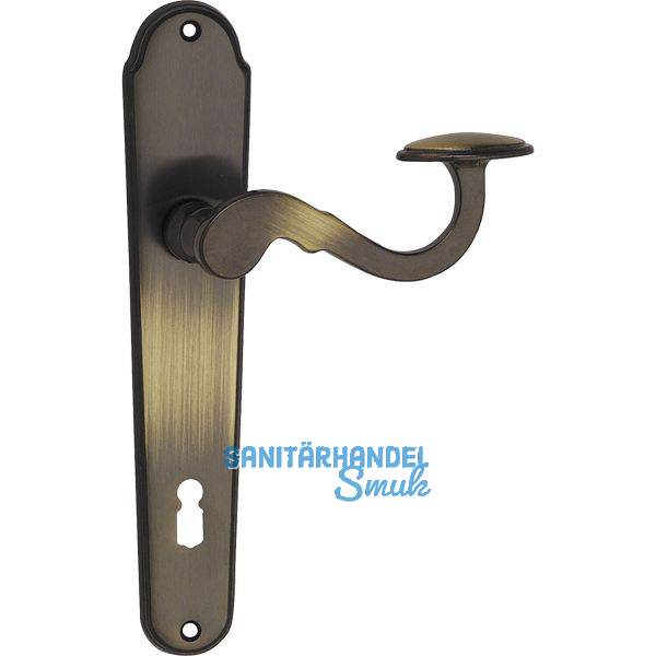 MARCHESI Dr�ckergarnitur POSTHORN - auf Schild BB 90, Messing patiniert