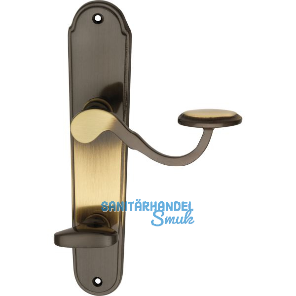 MARCHESI FH Dr�ckergarnitur POSTHORN - auf Schild WC 90, Messing patiniert