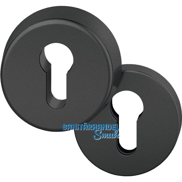 FSB Sicherheits-Zylinderrosette rund, Aluminium schwarz matt