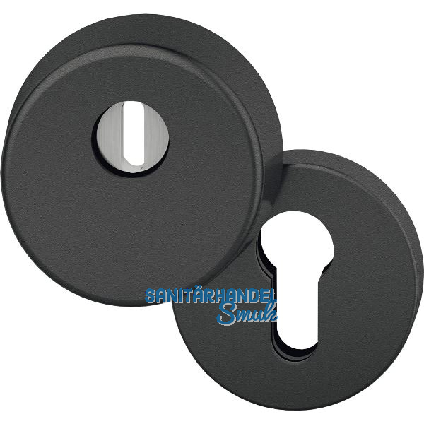 FSB Sicherheits-Zylinderrosette rund mit Kernziehschutz,Aluminium schwarz