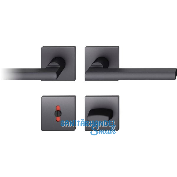 FSB Dr�ckergarnitur 12 1035 ASL auf Rosette eckig WC DIN, schwarz matt