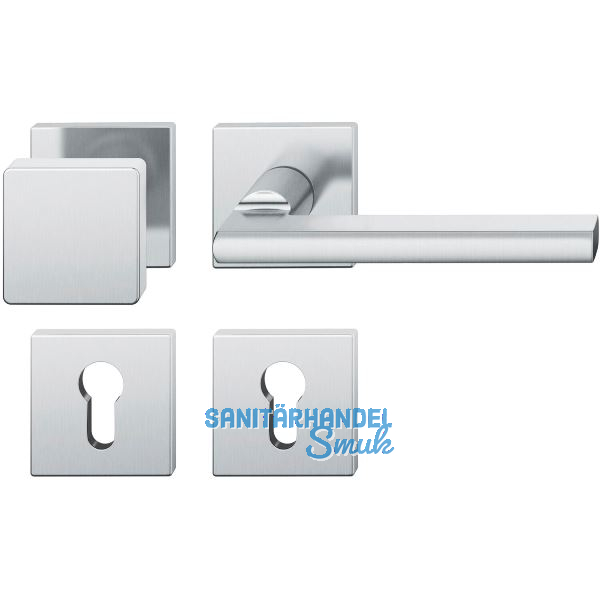 FSB Wechselgarnitur 12 1035 ASL auf Rosette eckig PZ, Knopf fest,silber eloxiert