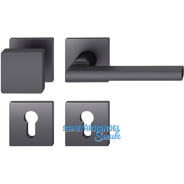 FSB Wechselgarnitur 12 1035 ASL auf Rosette eckig PZ, Knopf fest, schwarz matt