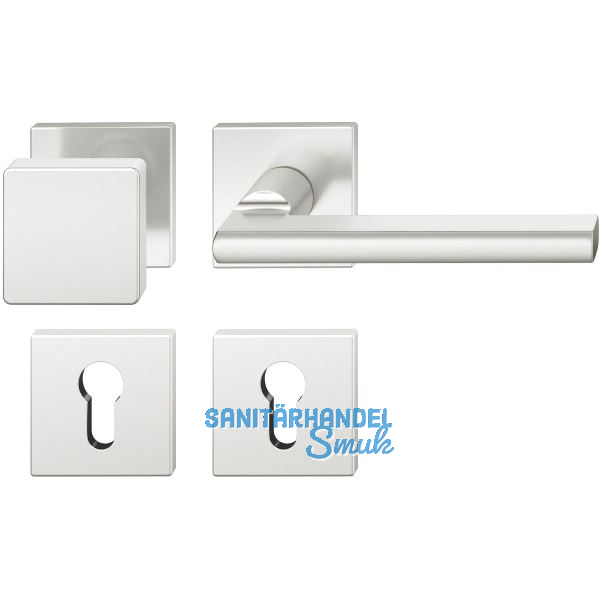 FSB Wechselgarnitur 12 1035 ASL auf Rosette eckig PZ, Knopf fest, Edelstahl matt