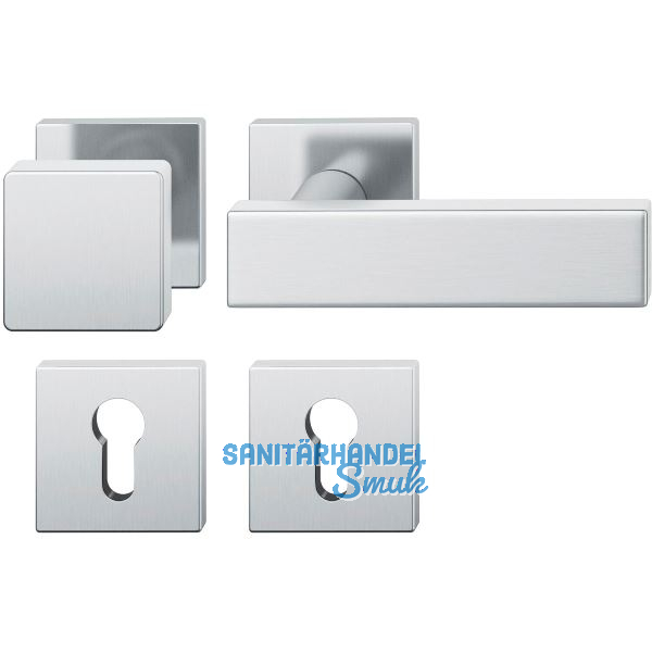 FSB Wechselgarnitur 12 1003 ASL auf Rosette eckig PZ, Knopf fest, Edelstahl matt