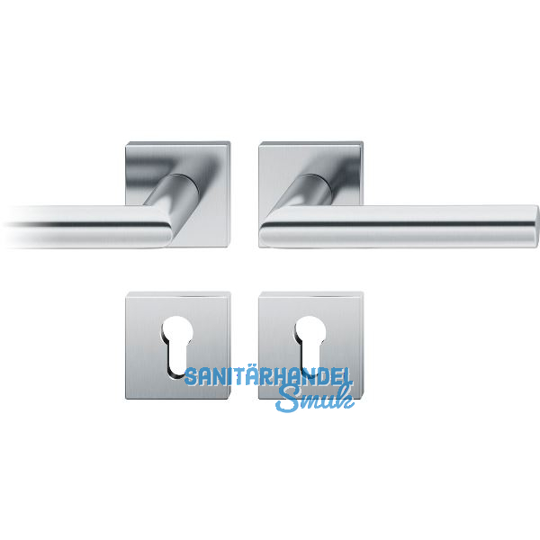 FSB Dr�ckergarnitur 12 1076 ASL auf Rosette eckig PZ, Edelstahl matt