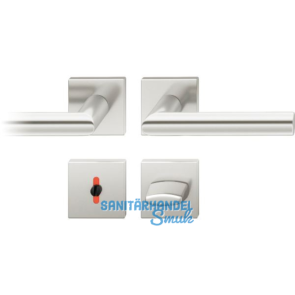 FSB Dr�ckergarnitur 12 1076 ASL auf Rosette eckig WC, silber eloxiert