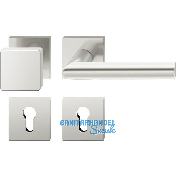 FSB Wechselgarnitur 12 1076 ASL auf Rosette eckig PZ, Knopf fest,silber eloxiert