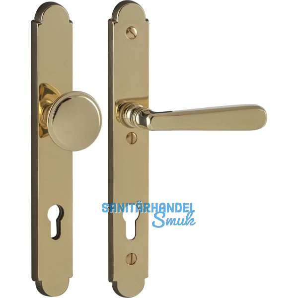 Sicherheits-Wechselgarnitur ALT-WIEN auf Schild PZ92, Messing poliert PVD