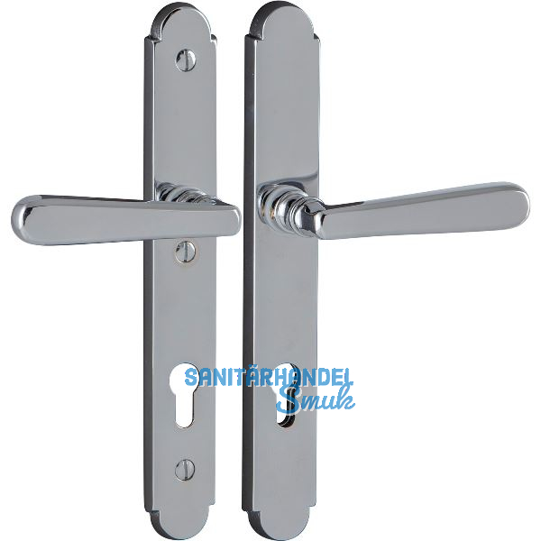 Sicherheits-Dr�ckergarnitur ALT-WIEN auf Schild PZ88, Messing verchromt