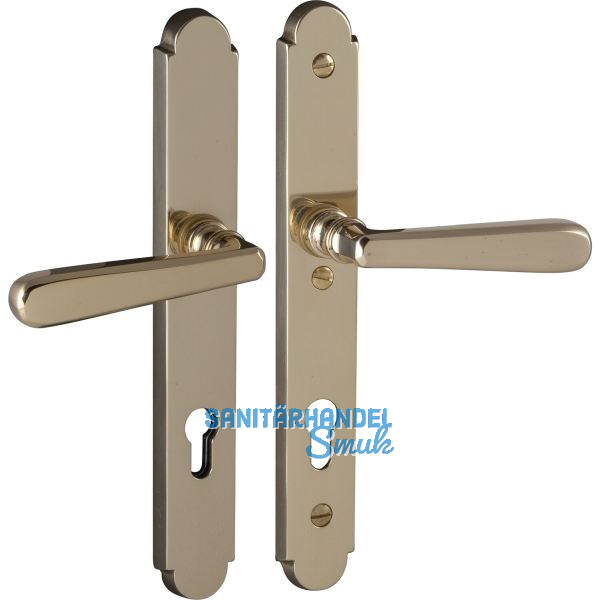 Sicherheits-Dr�ckergarnitur ALT-WIEN auf Schild PZ88, Messing poliert