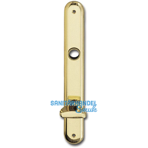 Langschild ELEGANT, WC 90, m. Drehknopf, Messing poliert