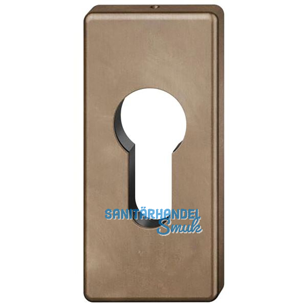 FSB Zylinderrosette 17 1778 eckig, Bronze dunkel patiniert gewachst