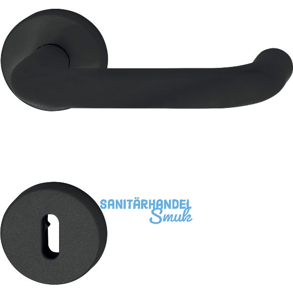 HEWI Dr�ckergarnitur 111 - auf Rosette BB, 38 - 48, schwarz matt