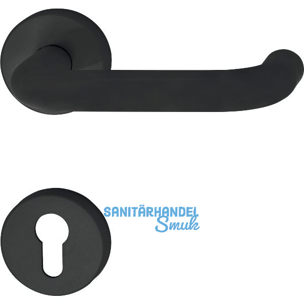 HEWI Dr�ckergarnitur 111 - auf Rosette PZ, 38 - 48, schwarz matt