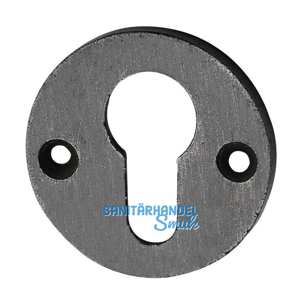 SCH�RGHOFER Zylinderrosette PZ, � 50 mm, H�he 3 mm, Eisen verzinkt alt geb�rstet