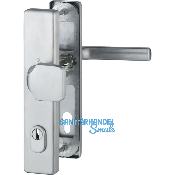 Sicherheits-Wechselgarnitur DALLAS auf Langschild PZ 92, RC3, Edelstahl matt