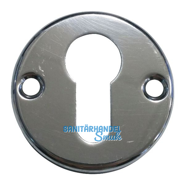 Zylinderrosette PZ WG AB6 aufschraubbar, � 51 mm, Aluminium poliert