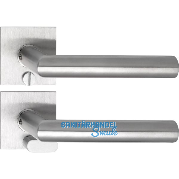 SOLIDO Solo Dr�ckergarnitur NORWEGEN - Flachrosette eckig,WC,Not�ffner,Edelstahl