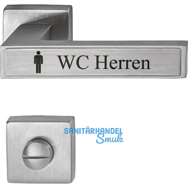 MARCHESI Dr�ckergarnitur Inlay mit Gravur,WC,Edelstahl matt/Inlay Edelstahl matt