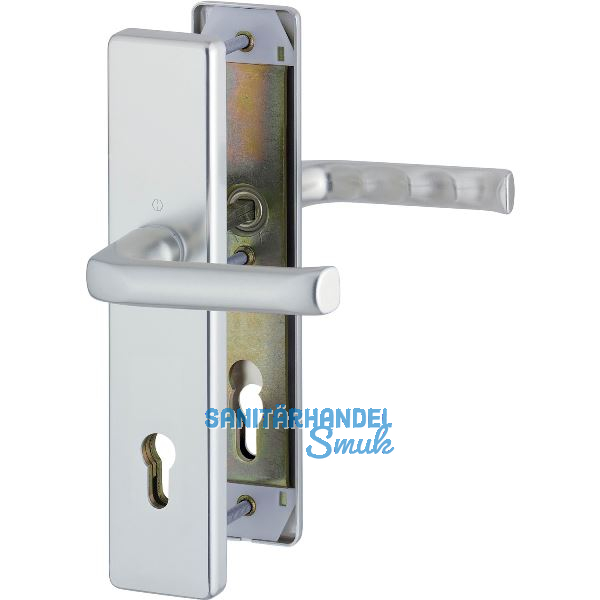 SH-Dr�ckergarnitur LONDON DIN auf Schild PZ 92, Aluminium silber eloxiert