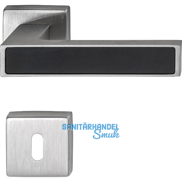 MARCHESI Dr�ckergarnitur Inlay BB, Edelstahl matt/Inlay schwarz matt