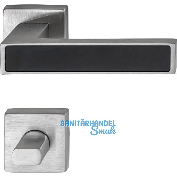 MARCHESI Dr�ckergarnitur Inlay WC, Edelstahl matt/Inlay schwarz matt