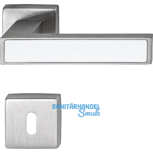 MARCHESI Dr�ckergarnitur Inlay BB, Edelstahl matt/Inlay wei�