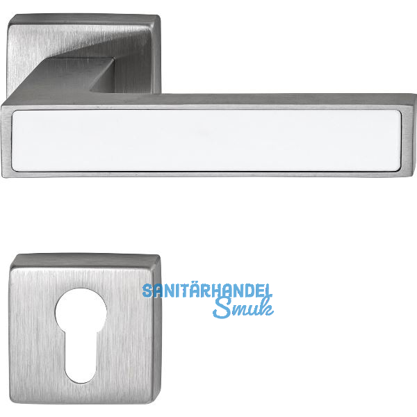 MARCHESI Dr�ckergarnitur Inlay PZ, Edelstahl matt/Inlay wei�