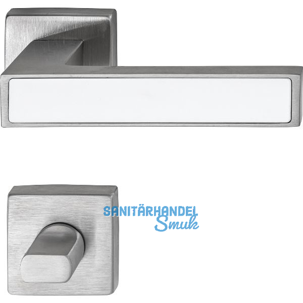 MARCHESI Dr�ckergarnitur Inlay WC, Edelstahl matt/Inlay wei�