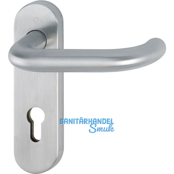 Feuerschutz Dr�ckergarnitur PARIS auf Kurzschild PZ, Edelstahl matt