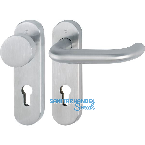 Objekt Wechselgarnitur PARIS mit Kurzschild PZ, Edelstahl matt