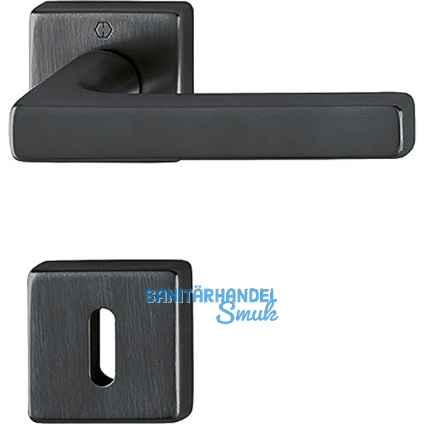 HOPPE Dr�ckergarnitur DALLAS auf Rosetten eckig BB, Messing schwarz