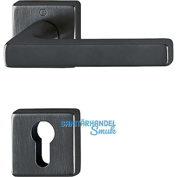 HOPPE Dr�ckergarnitur DALLAS auf Rosetten eckig PZ, Messing schwarz