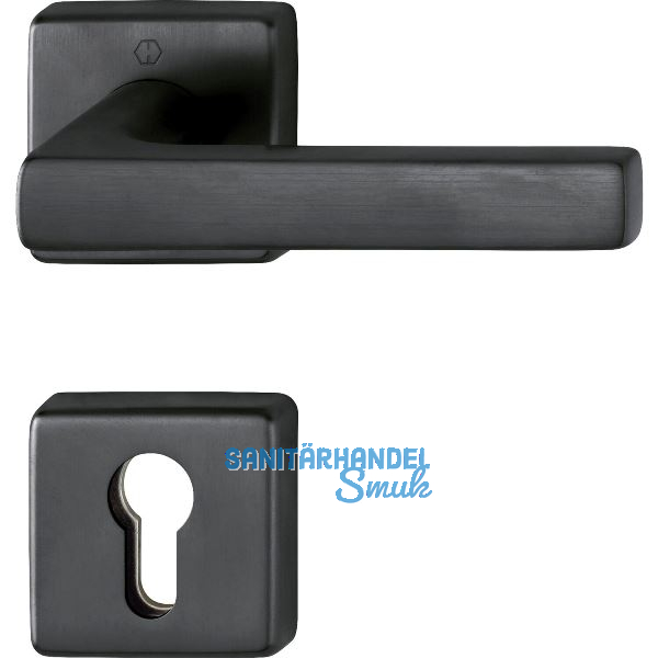 Feuerschutz Dr�ckergarnitur DALLAS auf Rosette PZ, Messing schwarz