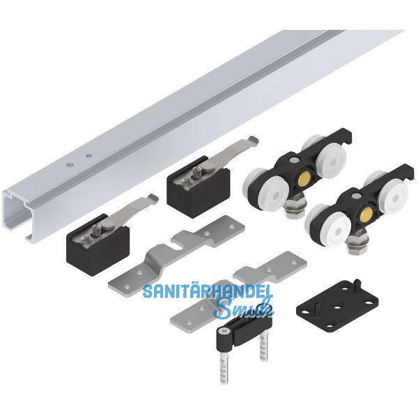 SOLIDO 100 Beschlagset Holz L=2200 mm Fl�gelbreite 1000-1100 mm silber eloxiert