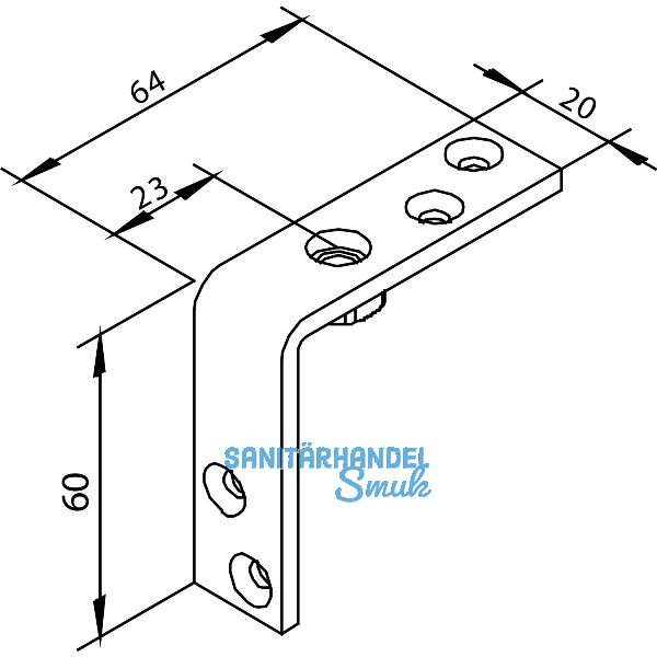 SOLIDO 100 Tragwinkel f�r Faltt�rbeschlag Edelstahl
