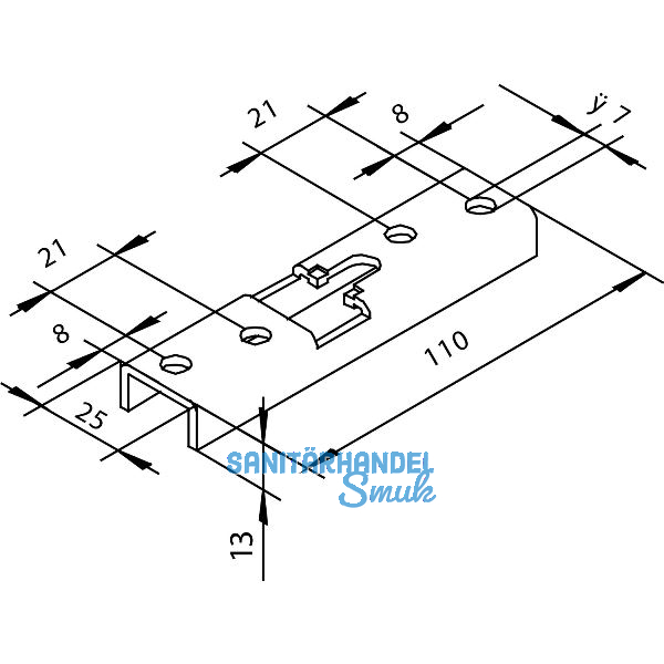 SOLIDO 100 Tragflansch f�r Harmonikat�ren Stahl verzinkt