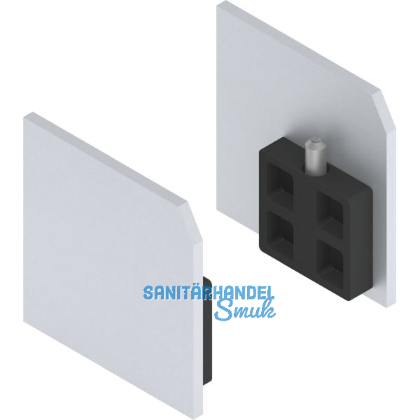 SOLIDO 100 Abdeckkappen-Set zu Wand-Montageprofil silber eloxiert