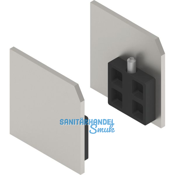 SOLIDO 100 Abdeckkappen-Set zu Wand-Montageprofil Edelstahl-Effekt