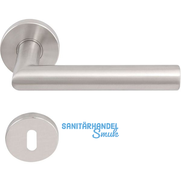 SOLIDO Dr�ckergarnitur NORWEGEN - auf Rosette BB, 38 - 45, Edelstahl matt