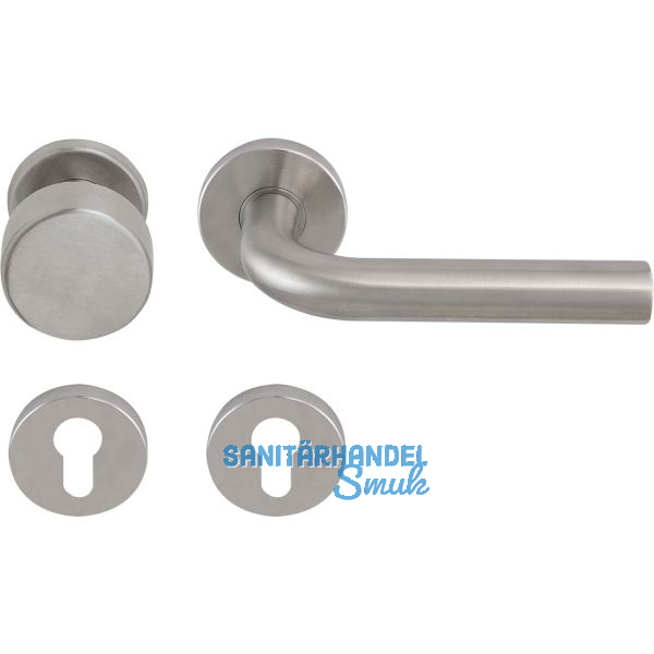 SOLIDO FH-Wechselgarnitur DUBLIN - auf Rosette PZ, FH-EI30, Edelstahl