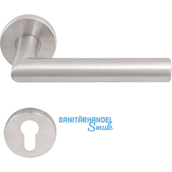 SOLIDO FH-Dr�ckergarnitur NORWEGEN - auf Rosette PZ, 38 - 45, Edelstahl matt